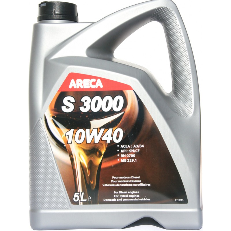 Моторне масло ARECA S3000  10W-40 5л - фото, зображення